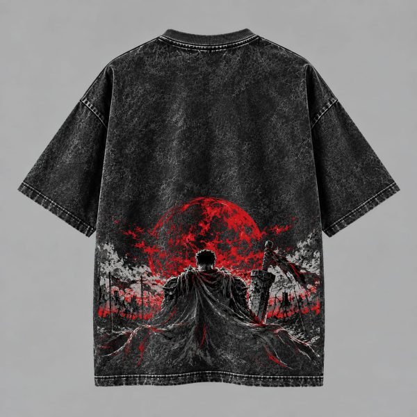 Crimson Eclipse Acid Wash Tee