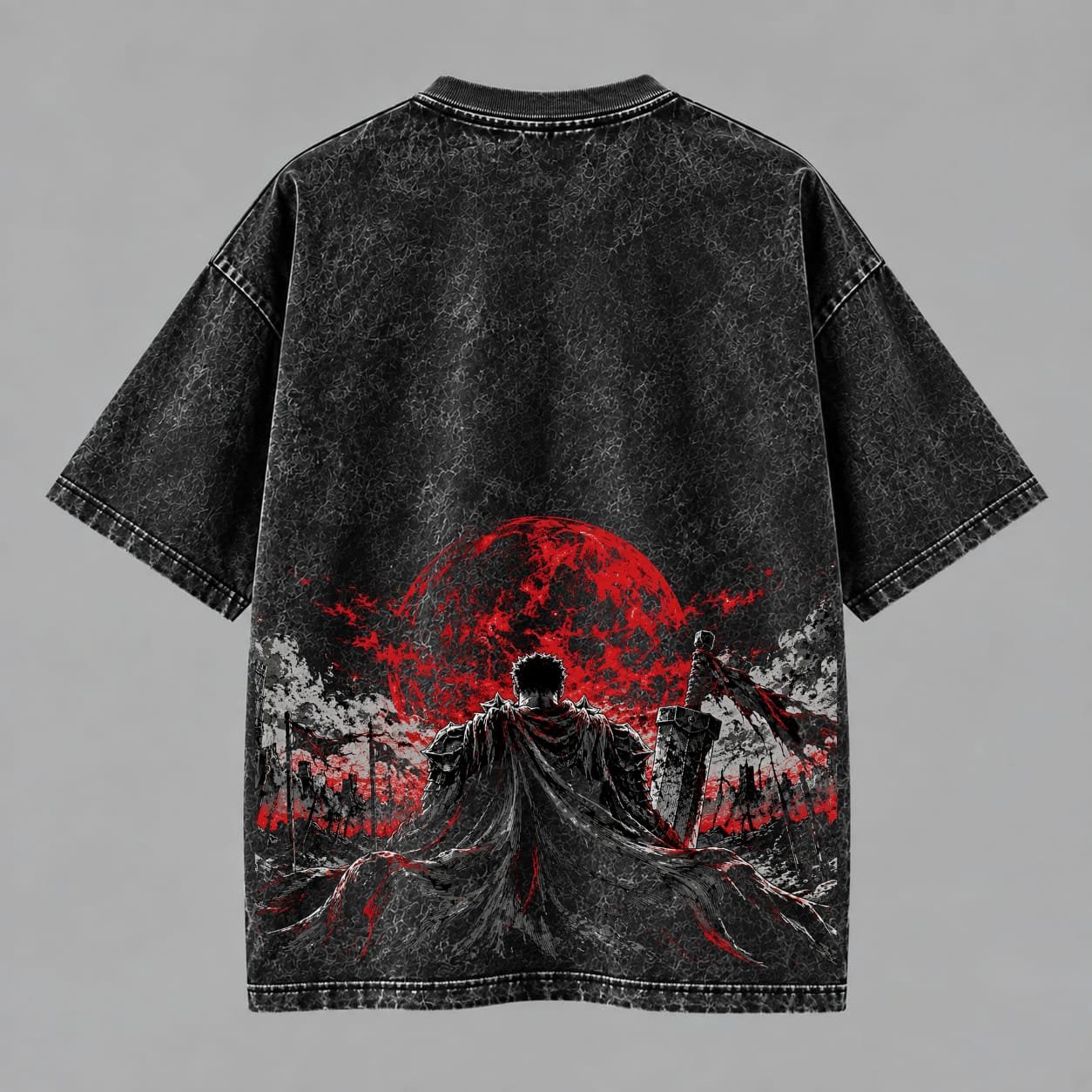 Crimson Eclipse Acid Wash Tee